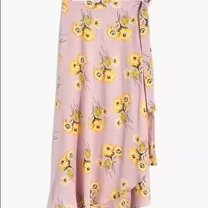 NWT Madewell midi wrap skirt in dutch dandelions